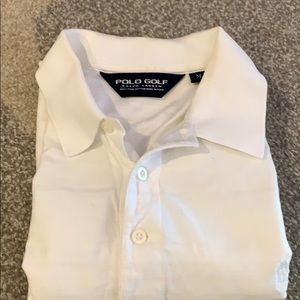 Men’s all white polo golf polo